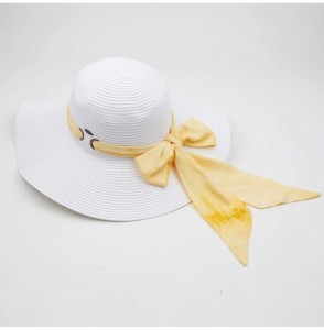 Sun Hats Pull Through Sash Scarf Eyelets Straw Hat Floppy Foldable Roll up Beach Travel Sun Hat (ST-2026-3017-20) - C7194RSLXG6