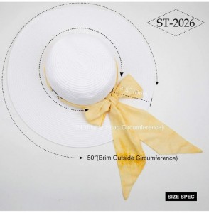 Sun Hats Pull Through Sash Scarf Eyelets Straw Hat Floppy Foldable Roll up Beach Travel Sun Hat (ST-2026-3017-20) - C7194RSLXG6