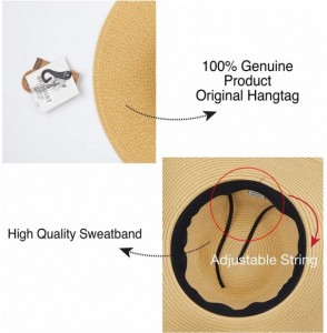 Sun Hats Pull Through Sash Scarf Eyelets Straw Hat Floppy Foldable Roll up Beach Travel Sun Hat (ST-2026-3017-20) - C7194RSLXG6