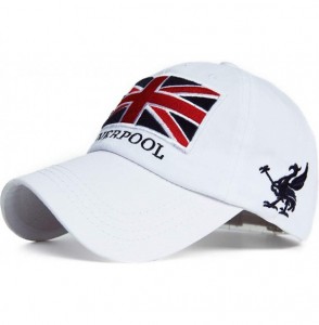 Baseball Caps Union Jack England Flag Curved Brim Baseball Cap Unstructured Dad Hat Adjustable - White - CJ12JFS9X3J