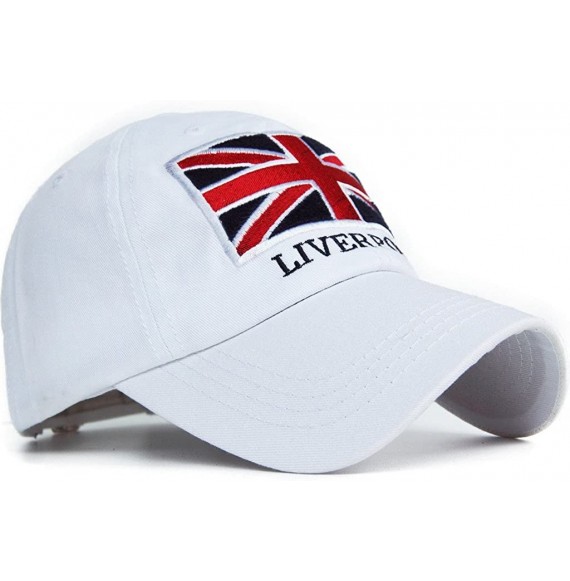 Baseball Caps Union Jack England Flag Curved Brim Baseball Cap Unstructured Dad Hat Adjustable - White - CJ12JFS9X3J