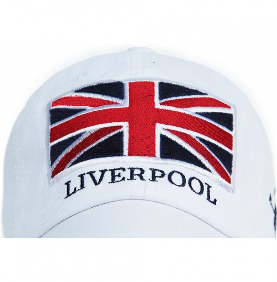 Baseball Caps Union Jack England Flag Curved Brim Baseball Cap Unstructured Dad Hat Adjustable - White - CJ12JFS9X3J