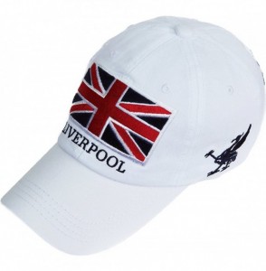 Baseball Caps Union Jack England Flag Curved Brim Baseball Cap Unstructured Dad Hat Adjustable - White - CJ12JFS9X3J