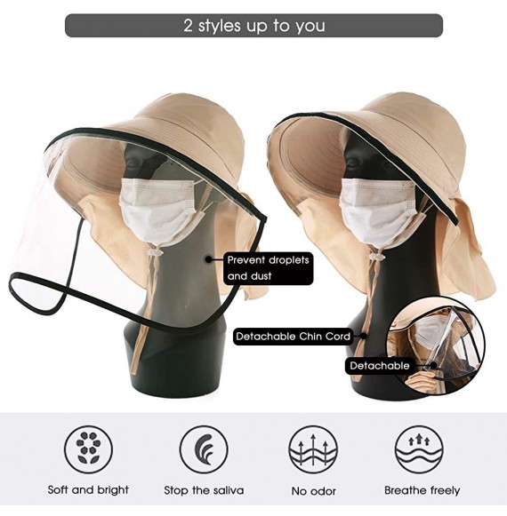 Sun Hats Packable Cotton Gardening Sun Hat for Women SPF Protection Neck Shade Chin Strap 56-58cm - 69085khaki - CS18SR82HAI