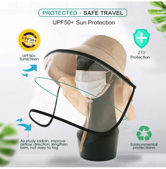 Sun Hats Packable Cotton Gardening Sun Hat for Women SPF Protection Neck Shade Chin Strap 56-58cm - 69085khaki - CS18SR82HAI