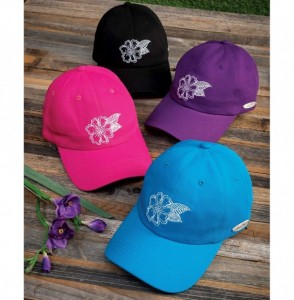 Baseball Caps Embroidered Baseball Hat - White Flower Purple - CL18OCS62A8