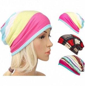 Skullies & Beanies Print Flower Cap Cancer Hats Beanie Stretch Casual Turbans for Women - Yellow - C6180M7EZWQ