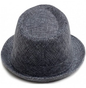 Sun Hats Men/Women Classic Cotton Blend Solid Color Short Brim Trilby Fedora Hat - Grey - C312G5RVS2H