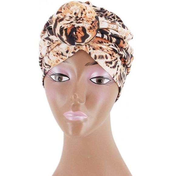 Skullies & Beanies Women's African Flower Pattern Shower Cap Boho Style Bath Hat Wide Band Sleep Headwear Bonnets for Women/G...