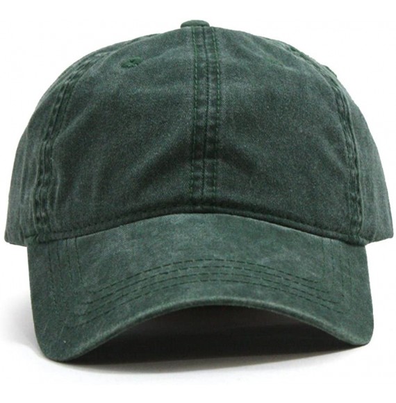 Baseball Caps Vintage Washed Dyed Cotton Twill Low Profile Adjustable Baseball Cap - Dark Green 96r - CV1868ZTKQ6