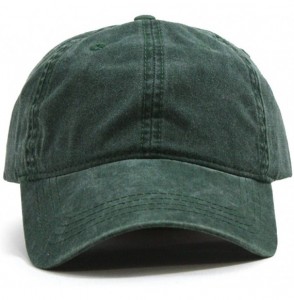 Baseball Caps Vintage Washed Dyed Cotton Twill Low Profile Adjustable Baseball Cap - Dark Green 96r - CV1868ZTKQ6