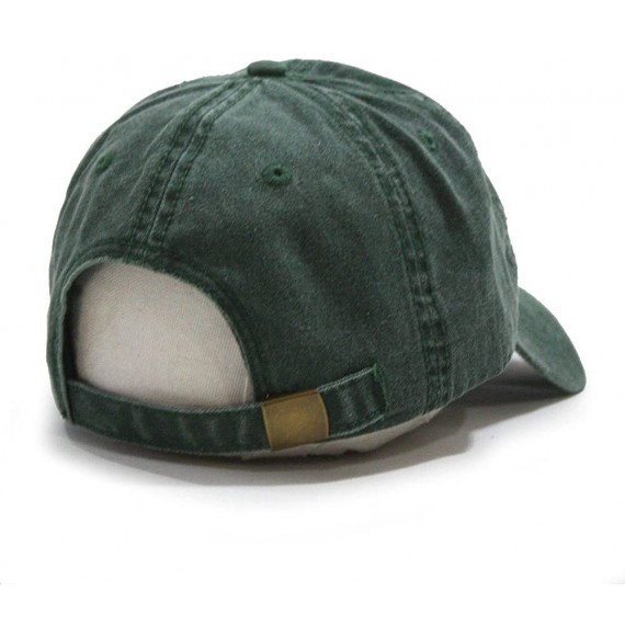 Baseball Caps Vintage Washed Dyed Cotton Twill Low Profile Adjustable Baseball Cap - Dark Green 96r - CV1868ZTKQ6