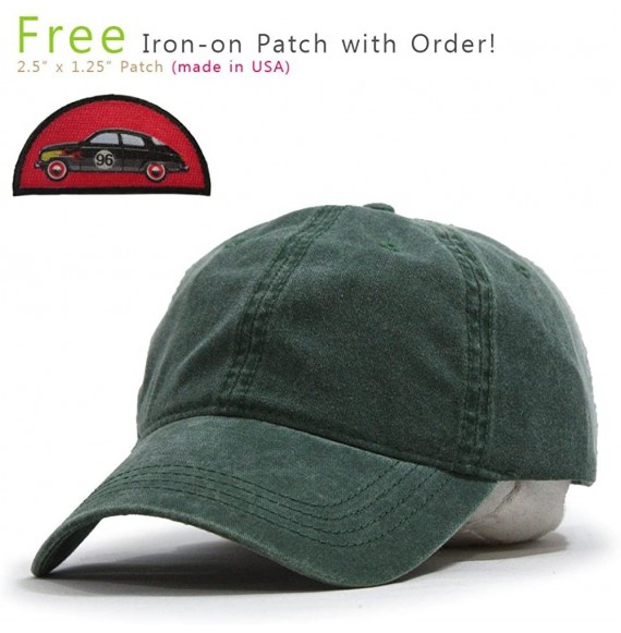 Baseball Caps Vintage Washed Dyed Cotton Twill Low Profile Adjustable Baseball Cap - Dark Green 96r - CV1868ZTKQ6