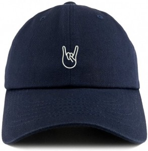 Baseball Caps Rock On Embroidered Low Profile Soft Cotton Dad Hat Cap - Navy - CR18D530KKR