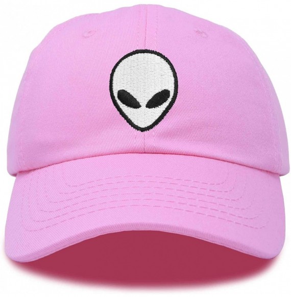 Baseball Caps Alien Head Baseball Cap Mens and Womens Hat - Light Pink - CL18M66Y9OT