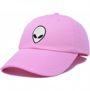 Baseball Caps Alien Head Baseball Cap Mens and Womens Hat - Light Pink - CL18M66Y9OT