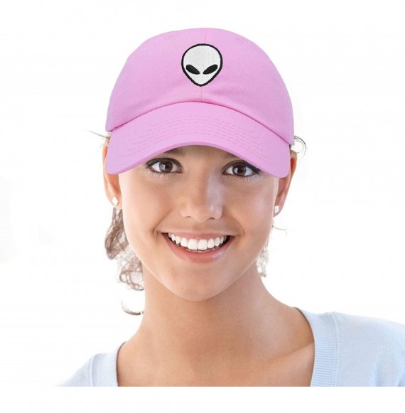 Baseball Caps Alien Head Baseball Cap Mens and Womens Hat - Light Pink - CL18M66Y9OT