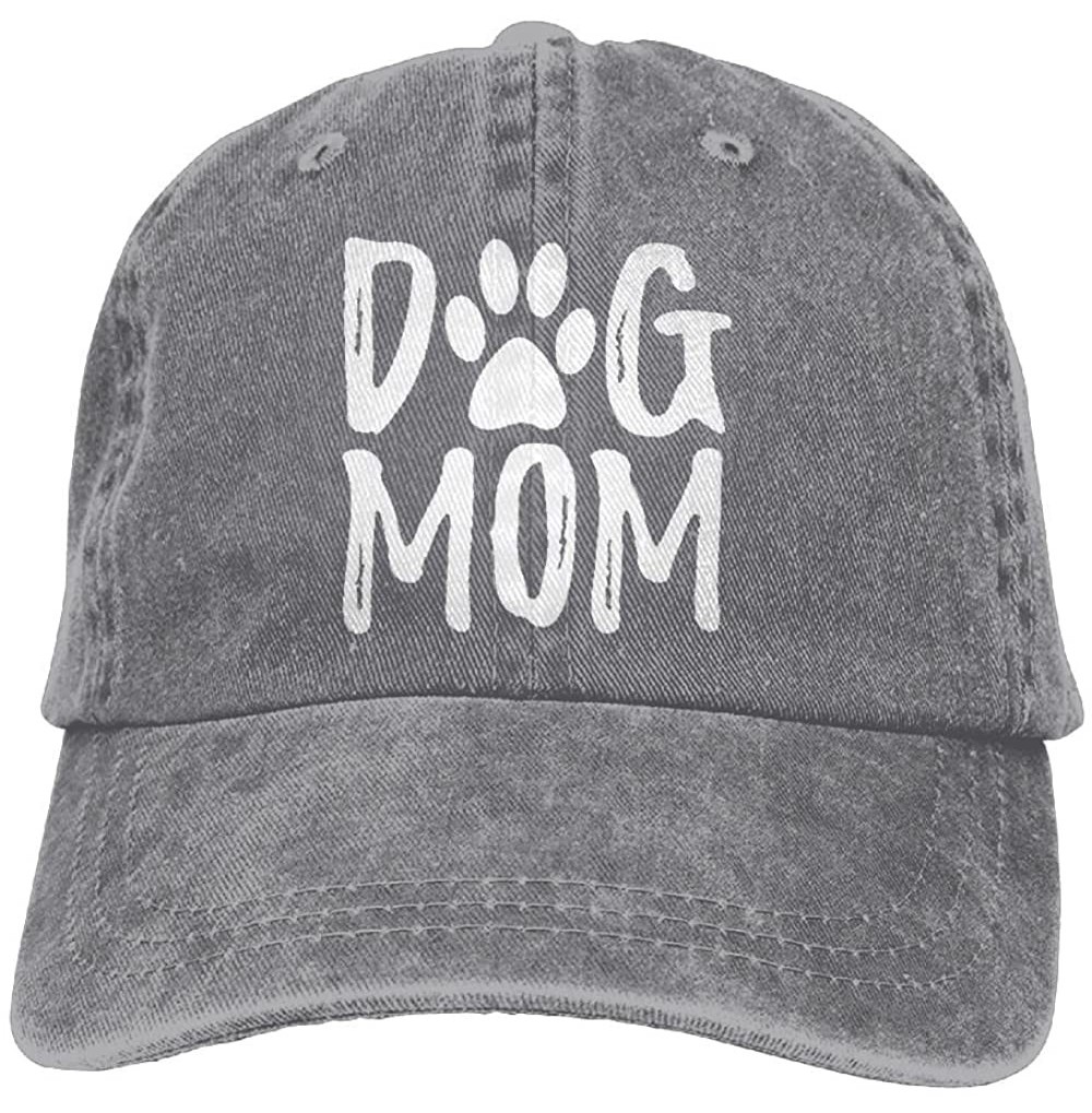 Baseball Caps Unisex Dog Mom Vintage Jeans Adjustable Baseball Cap Cotton Denim Dad Hat - Ash - C518GG5753N