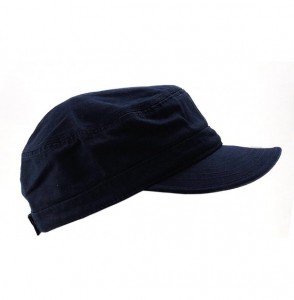 Baseball Caps Fashionable Solid Color Unisex Adjustable Strap Cadet Cap - Navy - CN11KMUURL7