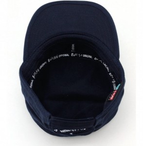 Baseball Caps Fashionable Solid Color Unisex Adjustable Strap Cadet Cap - Navy - CN11KMUURL7