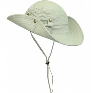 Sun Hats Safari Style Cotton Hat with Chin Cord & Side Snaps - Beige - C2110FSFGSZ