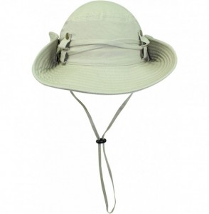 Sun Hats Safari Style Cotton Hat with Chin Cord & Side Snaps - Beige - C2110FSFGSZ