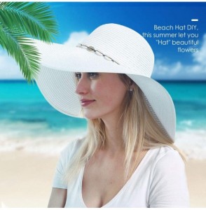 Sun Hats Womens Beach Sun Straw Hat- Floppy Beach hat & Wide Brim Braided Sun Hat - UPF 50+ Maximum Sun Protection - C2194K6ZZTU