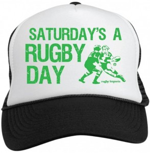 Baseball Caps Saturday Rugby Day Trucker Hat - Lime - CJ11E04O36V