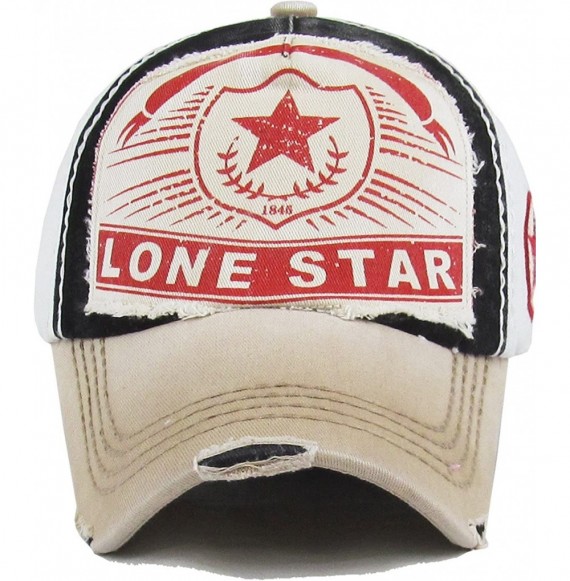 Baseball Caps Lonestar Collection Big T Western Dallas Houston Hats Vintage Distressed Baseball Cap Dad Hat Adjustable - C412...