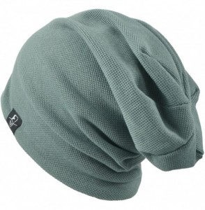 Skullies & Beanies Mens Slouchy Beanie Skull Cap Summer Thin Baggy Oversized Knit Hat B301 - Green - C0180AUELO2