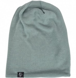 Skullies & Beanies Mens Slouchy Beanie Skull Cap Summer Thin Baggy Oversized Knit Hat B301 - Green - C0180AUELO2