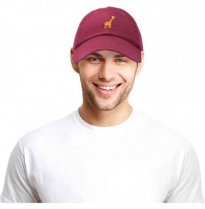 Baseball Caps Giraffe Baseball Cap Soft Cotton Dad Hat Custom Embroidered - Maroon - C218RG58ZW7