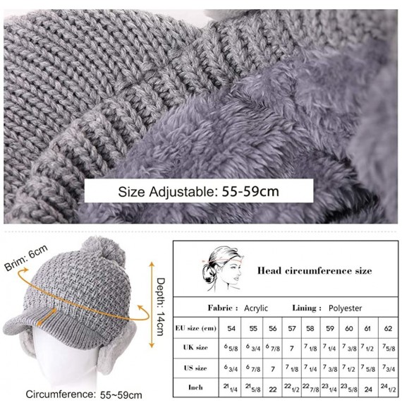 Skullies & Beanies Women's 100% Wool Knit Visor Beanie Newsboy Cap - 99722grey - C118XRG7CLC