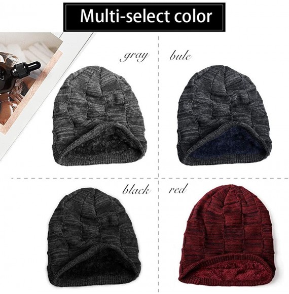 Skullies & Beanies Winter Beanie Hats for Men Women- Warm Knit Hats Skull Cap Neck Warmer - Navy - CY18KEG8E0M