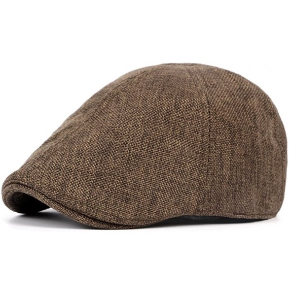 Newsboy Caps Men's Duckbill Ivy Newsboy Cap Scally Hat - Brown - C612NYI787O