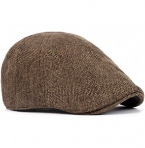 Newsboy Caps Men's Duckbill Ivy Newsboy Cap Scally Hat - Brown - C612NYI787O