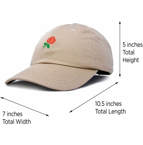 Baseball Caps Women's Rose Baseball Cap Flower Hat - Khaki - CQ180YQ9K30