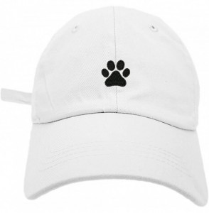 Baseball Caps Dog Paw Style Dad Hat Washed Cotton Polo Baseball Cap - White - CV188OIKNK2