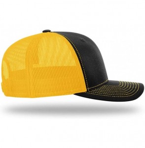 Baseball Caps Don't Tread on Me Lower Left Traditional Back Mesh Hat Gadsden Snake Flag Cap - Black Front / Gold Mesh - CQ197...