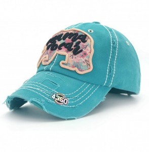 Baseball Caps Womens Baseball Cap Washed Distressed Vintage Adjustable Polo Style Dad hat - Turquoise - CU18YG2QXKI