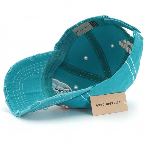 Baseball Caps Womens Baseball Cap Washed Distressed Vintage Adjustable Polo Style Dad hat - Turquoise - CU18YG2QXKI