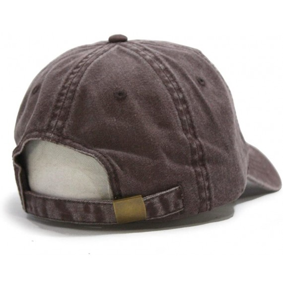 Baseball Caps Vintage Washed Dyed Cotton Twill Low Profile Adjustable Baseball Cap - Brown - C612EFFZMX7