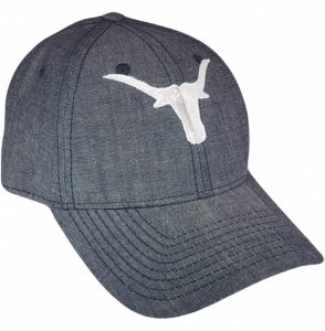 Baseball Caps Longhorns Denim Adjustable Curved Bill Baseball Cap (One Size- Blue/White) - CO18MEMHW22