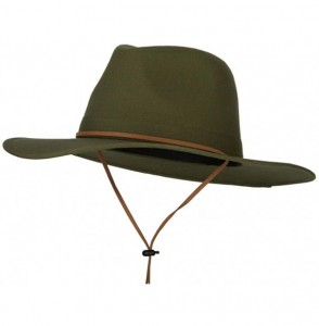 Fedoras Men's Cotton Canvas Outback Style Fedora Hat - Olive - CI18TYDXE3I