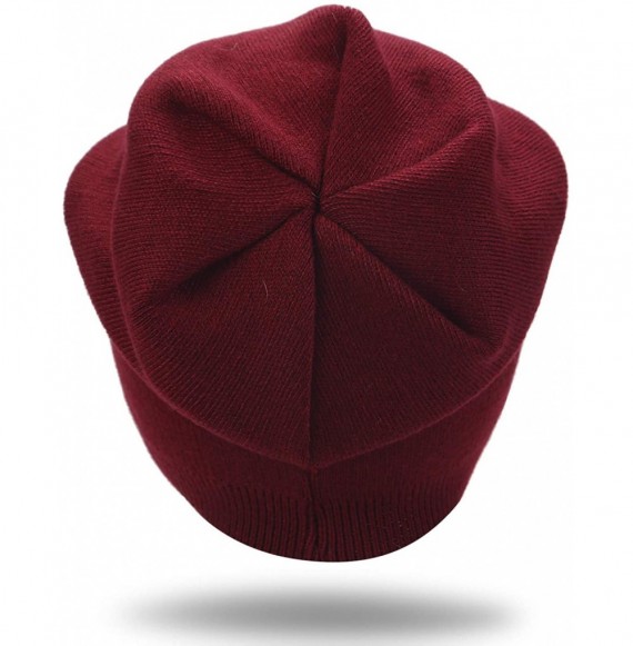 Skullies & Beanies Beanie for Women Solid Color Hat Skull Skully Cap Toboggan Fashion Fall Winter Wool Wool Cap - D-7 - CF18Y...