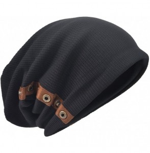 Skullies & Beanies Mens Slouchy Beanie Oversize Knit Skull Cap Long Baggy Hat - 020black - C3183LTMN7U