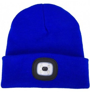 Skullies & Beanies Ultra Bright LED Unisex Lighted Beanie Cap/Winter Warm hat （USB charging） - Blue - C4186W643IG