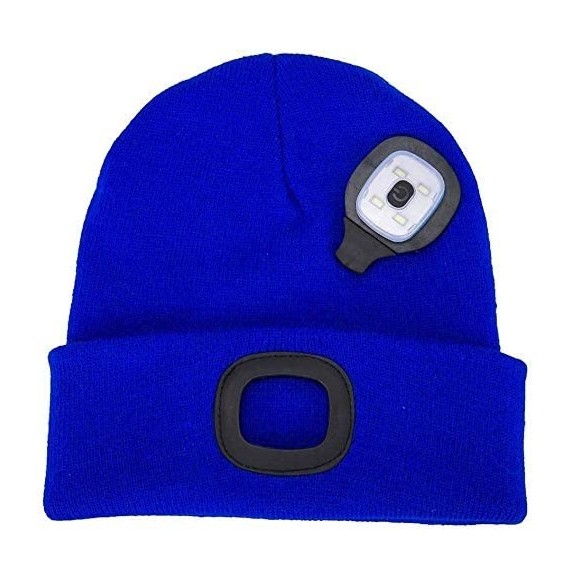 Skullies & Beanies Ultra Bright LED Unisex Lighted Beanie Cap/Winter Warm hat （USB charging） - Blue - C4186W643IG