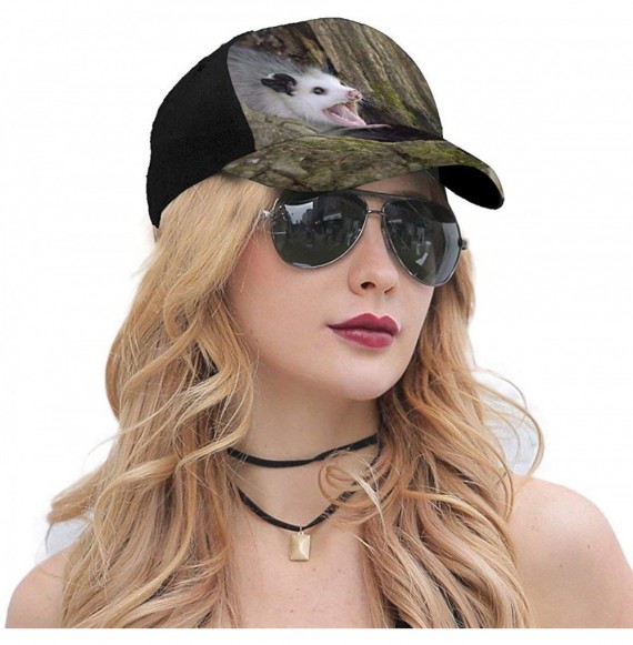 Baseball Caps Screaming Possum Classic Baseball Cap Men Women Dad Hat Twill Adjustable Size Black - C318Z0YSRIG