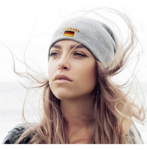 Skullies & Beanies Slouchy Beanie for Men & Women Germany Flag Embroidery Skull Cap Hats 1 Size - Dark Grey - CO12FJPAHEZ